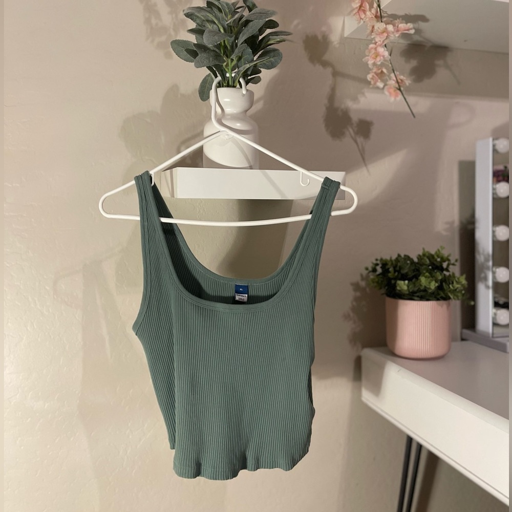 Tealish Green Cropped Tank Top | Old Navy